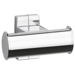 Porte-peignoir 2 têtes 105 x 70 x 67,5 mm, tube alu. anodisé Ø 38x25 mm