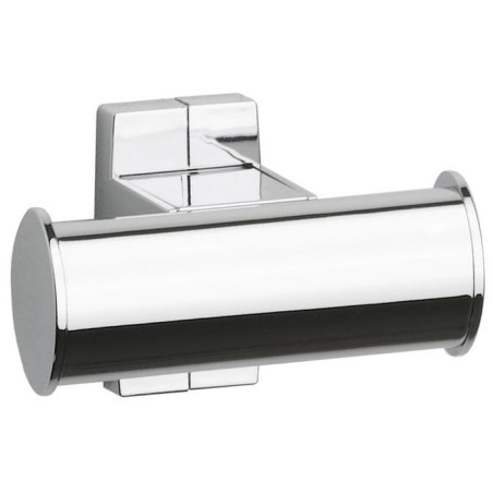Porte-peignoir 2 têtes 105 x 70 x 67,5 mm, tube alu. anodisé Ø 38x25 mm