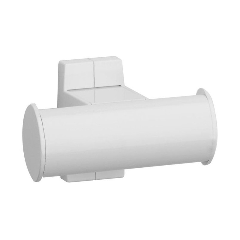 Porte-peignoir 2 têtes 105 x 70 x 67,5 mm, tube alu. époxy blanc Ø 38x25 mm