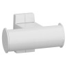 Porte-peignoir 2 têtes 105 x 70 x 67,5 mm, tube alu. époxy blanc Ø 38x25 mm