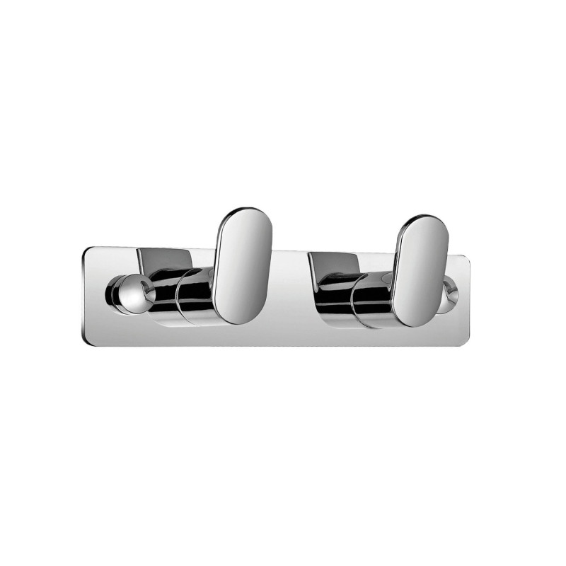 Porte-peignoir 2 têtes 138x30 mm, laiton chromé
