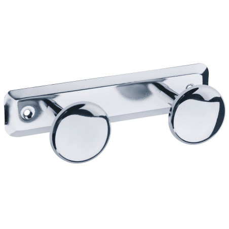 Porte-peignoir 2 têtes 182 x 68 mm tête Ø 50 mm, acier chromé