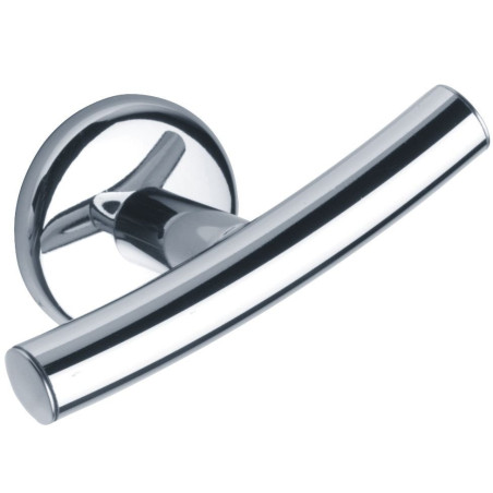 Porte-peignoir 2 têtes 53 x 102 mm, tube laiton chromé Ø 16 mm