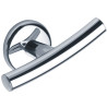 Porte-peignoir 2 têtes 53 x 102 mm, tube laiton chromé Ø 16 mm