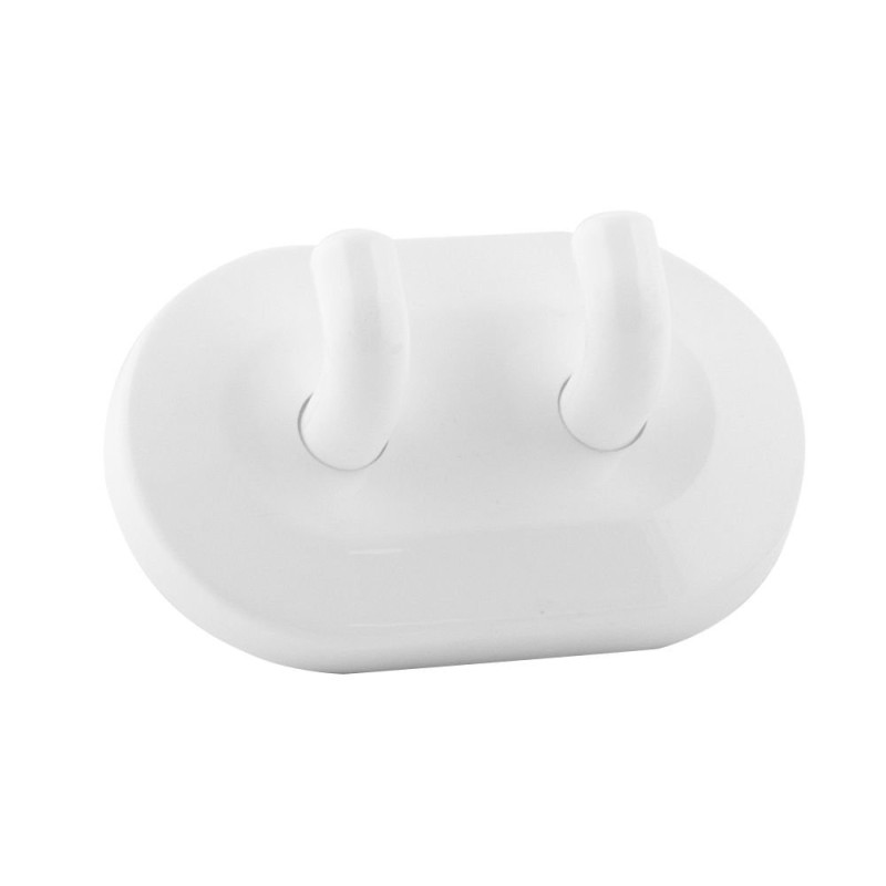 Porte-peignoir 2 têtes 38 x 85 mm nylon blanc