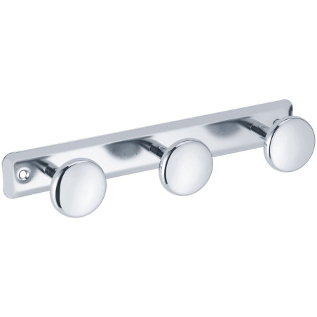 Porte-peignoir 3 têtes 280 x 68 mm tête Ø 50 mm, acier chromé