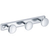 Porte-peignoir 3 têtes 280 x 68 mm tête Ø 50 mm, acier chromé