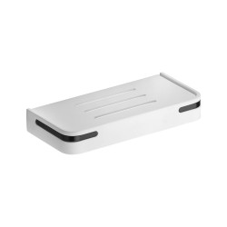 Porte-savon 165 mm, aluminium plié thermolaqué blanc mat