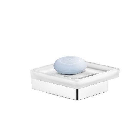 Porte-savon mural CUBIC L99 x P107 x H35 mm, en laiton chromé