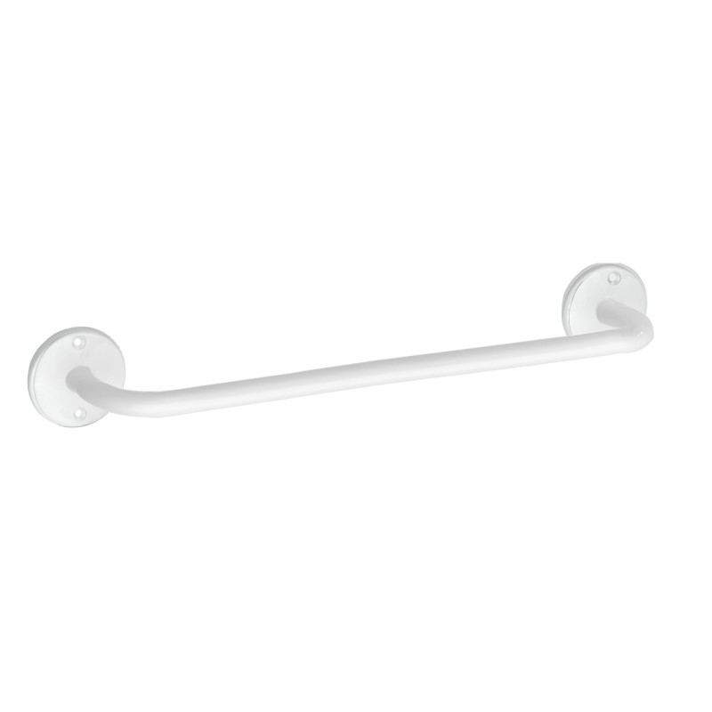 Porte-serviettes 1 barre fixe 473 mm, tube acier époxy blanc Ø 12 mm