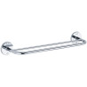 Porte-serviettes 2 barres fixes 400 mm, tube acier chromé Ø 12 mm