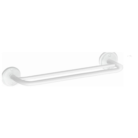 Porte-serviettes 2 barres fixes 473 mm, tube acier époxy blanc Ø 12 mm