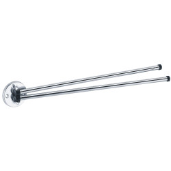 Porte-serviettes 2 barres mobiles 430 mm, tube acier chromé Ø 12 mm