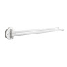 Porte-serviettes 2 barres mobiles 430 mm, tube acier époxy blanc Ø 12 mm