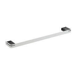 Porte-serviettes 550 mm, 1 barre fixe, aluminium plié thermolaqué blanc mat