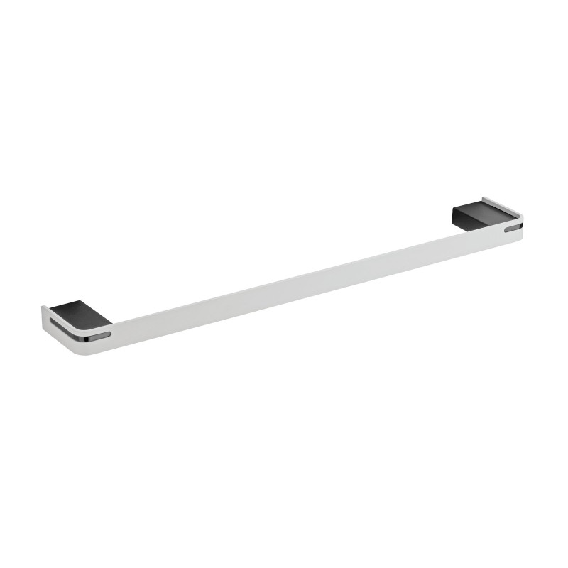 Porte-serviettes 550 mm, 1 barre fixe, aluminium plié thermolaqué blanc mat