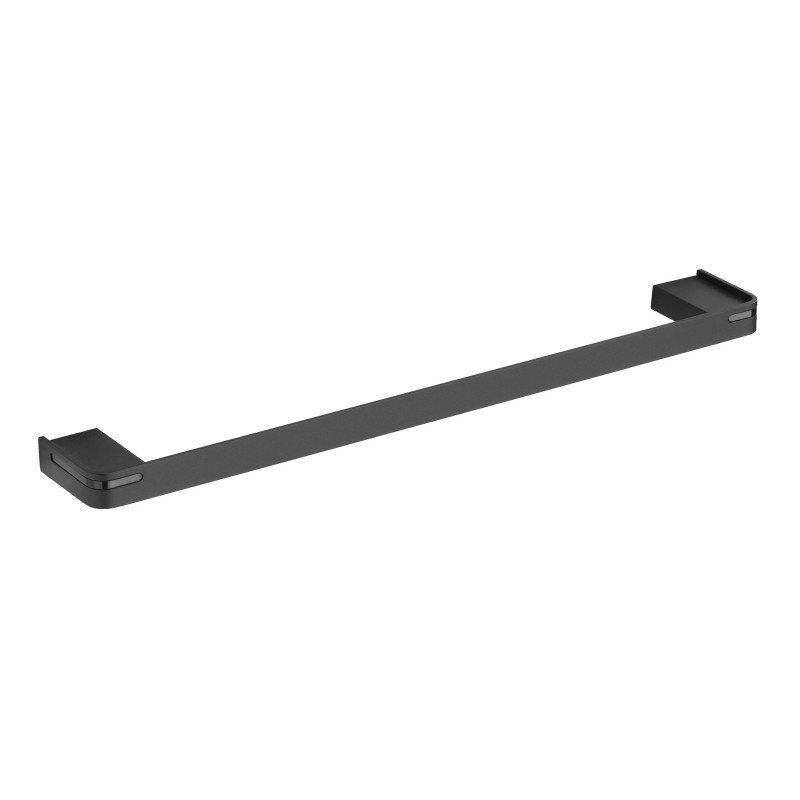Porte-serviettes 550 mm, 1 barre fixe, aluminium plié thermolaqué noir mat