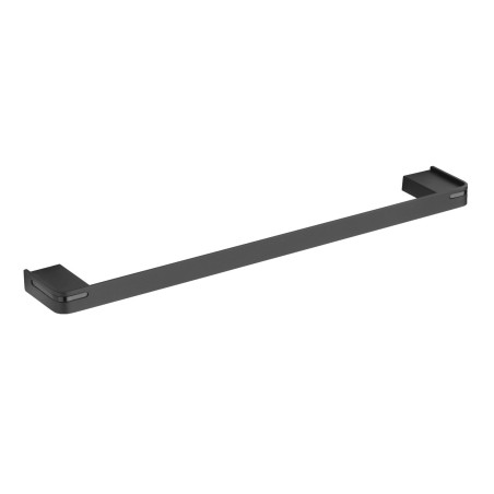 Porte-serviettes 550 mm, 1 barre fixe, aluminium plié thermolaqué noir mat