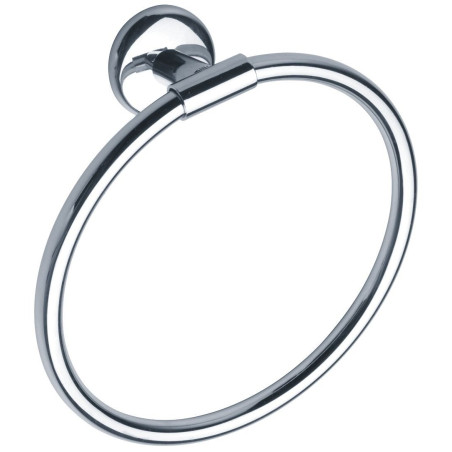 Porte-serviettes anneau Ø 190 mm, dim 215 mm, tube laiton chromé Ø 12 et 16 mm