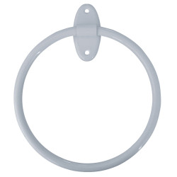 Porte-serviettes anneau Ø 190 mm, tube acier époxy blanc Ø 12 mm