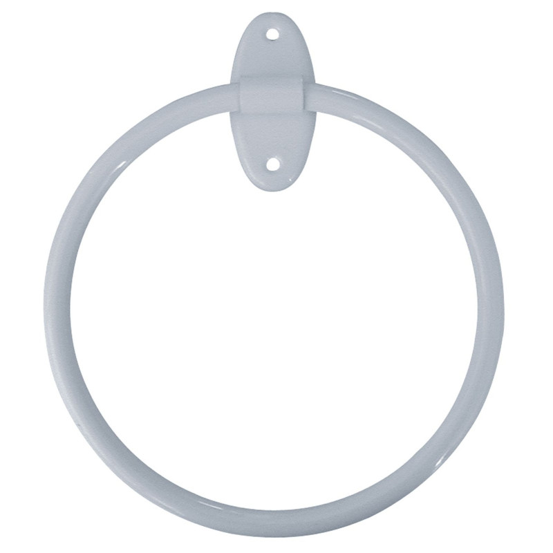 Porte-serviettes anneau Ø 190 mm, tube acier époxy blanc Ø 12 mm
