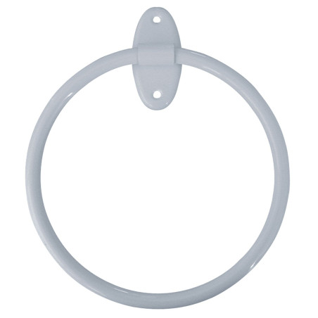 Porte-serviettes anneau Ø 190 mm, tube acier époxy blanc Ø 12 mm