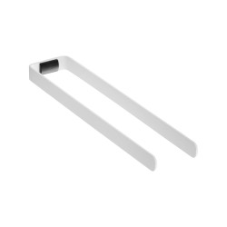 Porte-serviettes double 370 mm, aluminium plié thermolaqué blanc mat