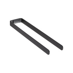 Porte-serviettes double 370 mm, aluminium plié thermolaqué noir mat