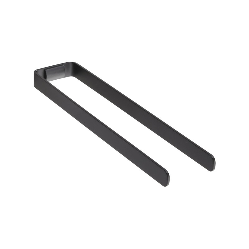 Porte-serviettes double 370 mm, aluminium plié thermolaqué noir mat