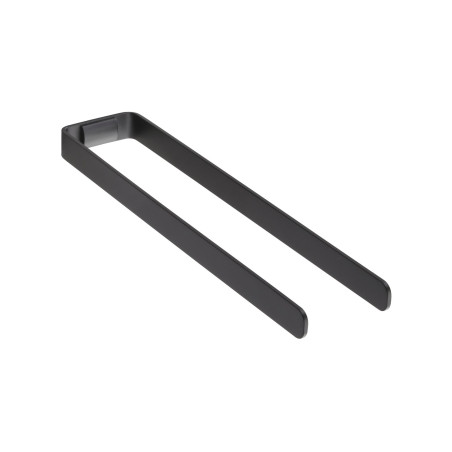 Porte-serviettes double 370 mm, aluminium plié thermolaqué noir mat