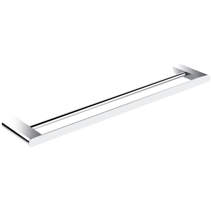Porte-serviettes PURE 595 mm, 2 barres fixes de hauteur 20 mm, laiton chromé