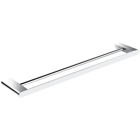 Porte-serviettes PURE 595 mm, 2 barres fixes de hauteur 20 mm, laiton chromé