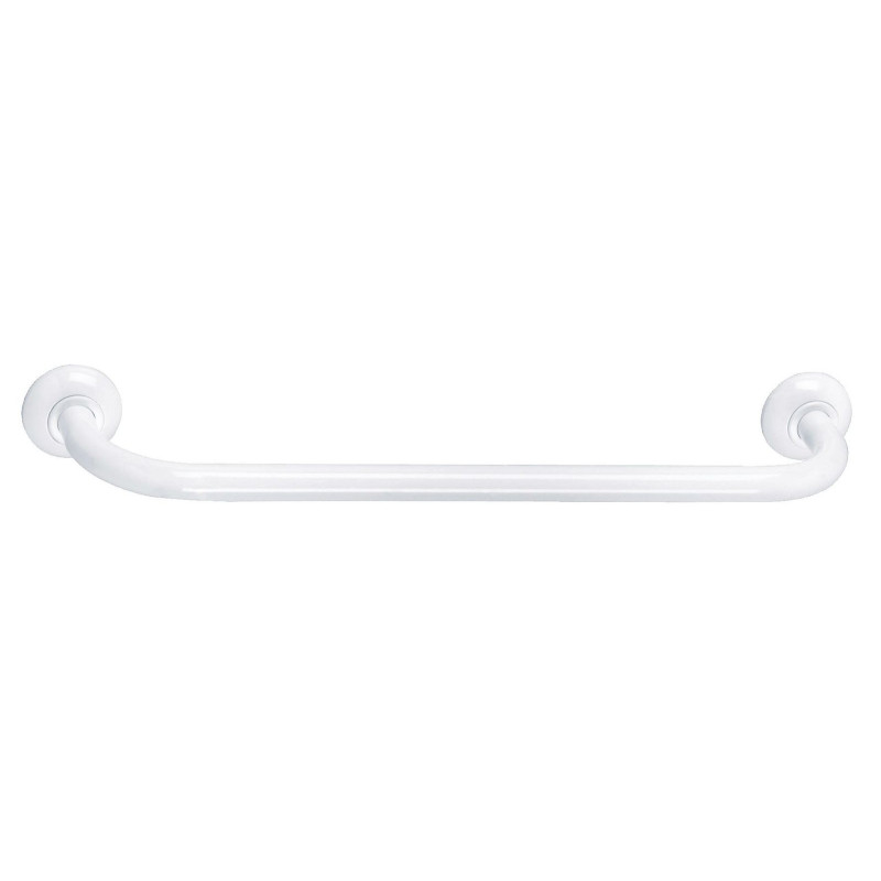 Porte-serviettes 590 mm, 1 barre fixe 525 mm, tube acier époxy blanc Ø 25 mm