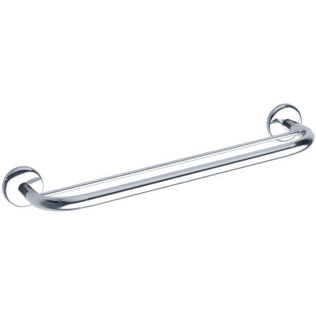 Porte-serviettes, 2 barres fixes, tube laiton chromé Ø 16 mm