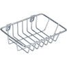 Porte-éponge et savon mural droit 100x40mm, fil Ø 2,5mm, contour Ø 4mm, inox 304