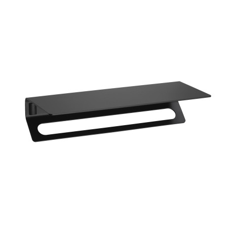 Rack porte-serviettes 500 mm, aluminium plié thermolaqué noir mat