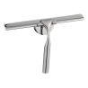 Raclette de douche avec support mural inox poli brillant