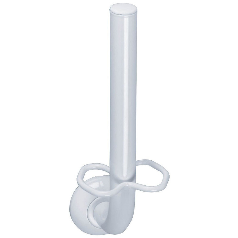Réserve papier WC pour 1 ou 2 rouleaux 134x287mm, tube acier époxy blanc Ø 25 mm