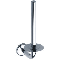 Réserve papier WC pour 1 ou 2 rouleaux, 138x77x240mm, tube laiton chromé Ø 16 mm