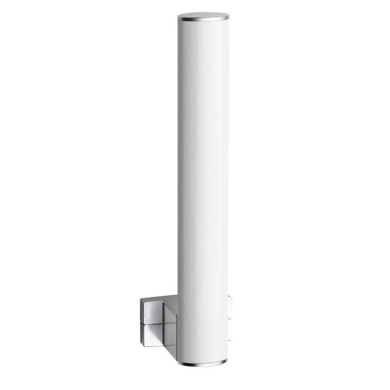 Réserve papier WC 2 rlx 265x70x67,5 mm, tube alu. époxy blanc-chromé Ø 38x25 mm