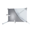 Support miroir orientable blanc pour miroir 400 à 700 mm, structure PA et alu