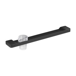 Tablette de lavabo avec porte-verre 550 mm, aluminium plié thermolaqué noir mat