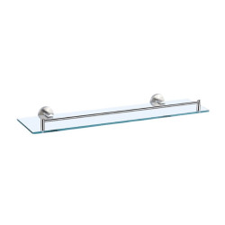 Tablette lavabo 491x65x144 mm, verre transparent, inox brossé