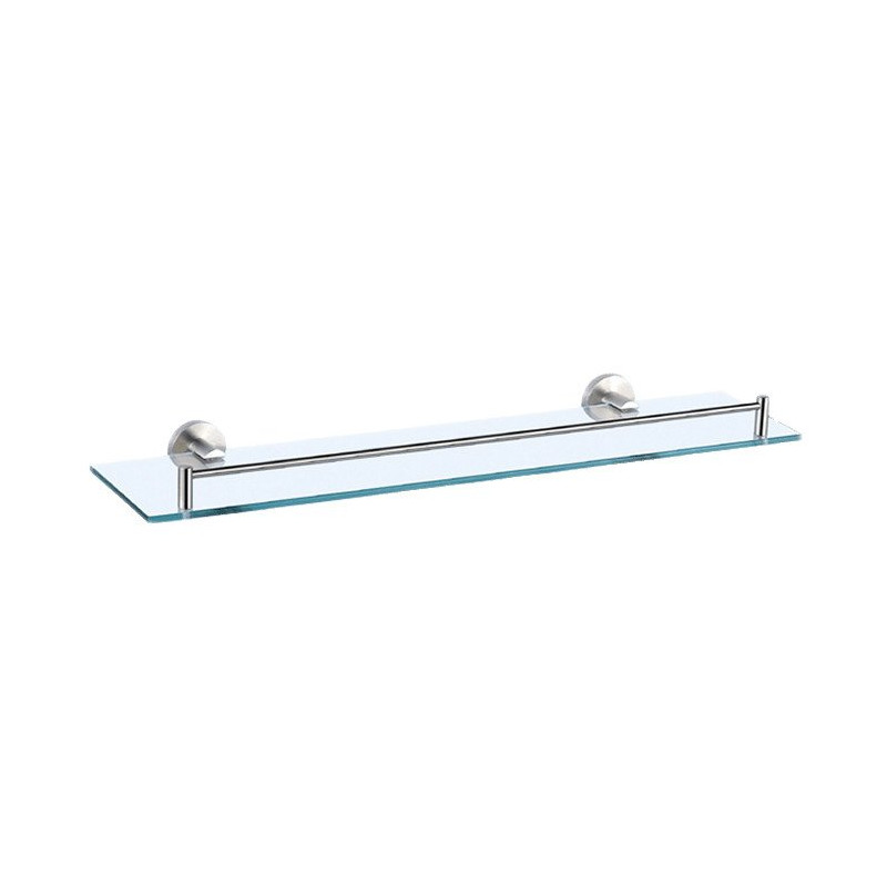 Tablette lavabo 491x65x144 mm, verre transparent, inox brossé