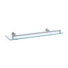 Tablette lavabo 491x65x144 mm, verre transparent, inox brossé