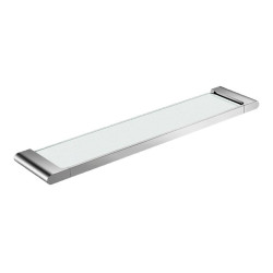 Tablette lavabo 520x40x125 mm, verre transparent, laiton chromé