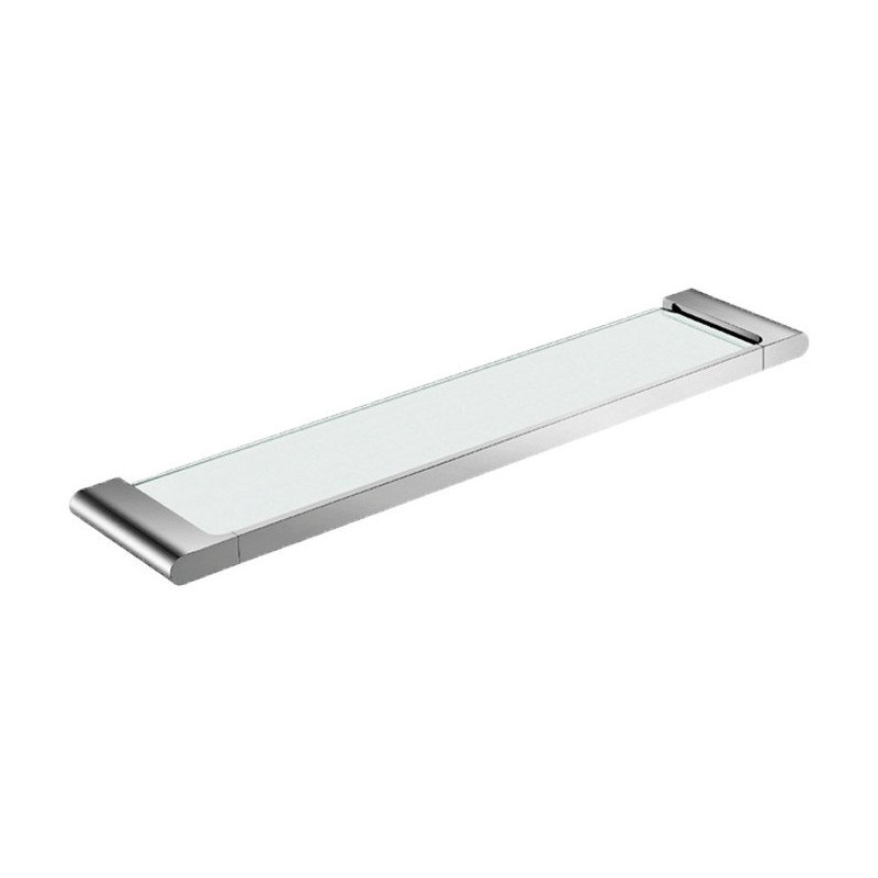 Tablette lavabo 520x40x125 mm, verre transparent, laiton chromé