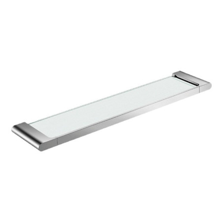 Tablette lavabo 520x40x125 mm, verre transparent, laiton chromé