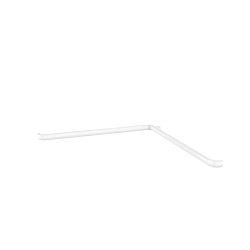 Barre 90° angle 2 murs, 838x838 mm, ERGOLIFE Nylon blanc Ø38 x 25mm, sans embase