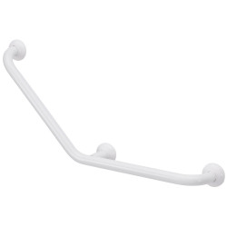 Barre d'appui coudée 135°, 3PF, 400x400 mm, antibact., tube alu. blanc Ø 30 mm